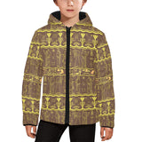 Egypt Hieroglyphics Pattern Print Design 03 Kids' Boys' Girls' Padded Hooded Jacket
