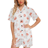 Sushi pattern Women's V-Neck Short Pajama Set