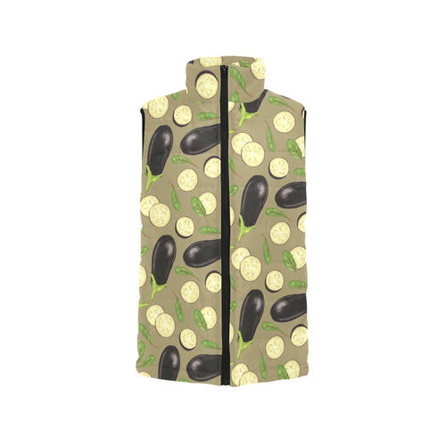 Eggplant Pattern Print Design 02 Men's Padded Vest