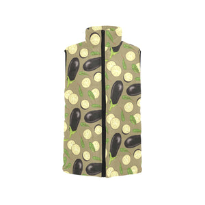 Eggplant Pattern Print Design 02 Men's Padded Vest