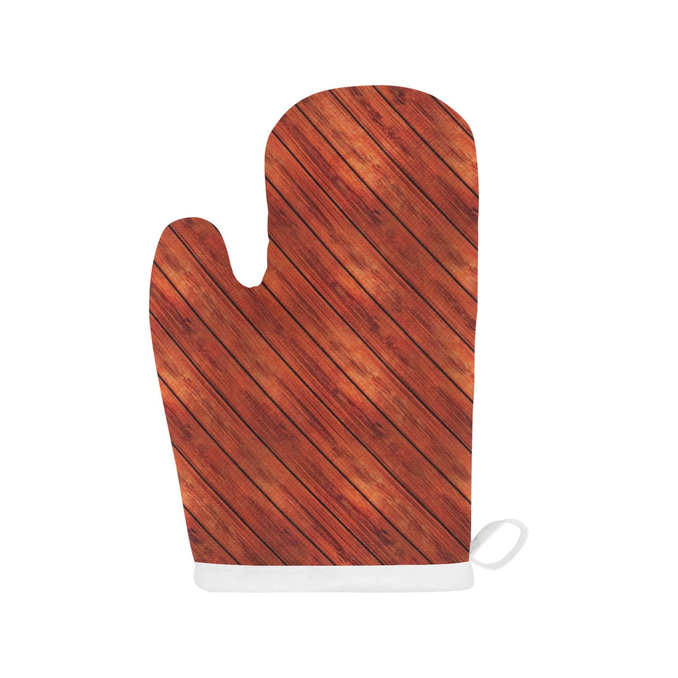 Wood Printed Pattern Print Design 03 Heat Resistant Oven Mitts