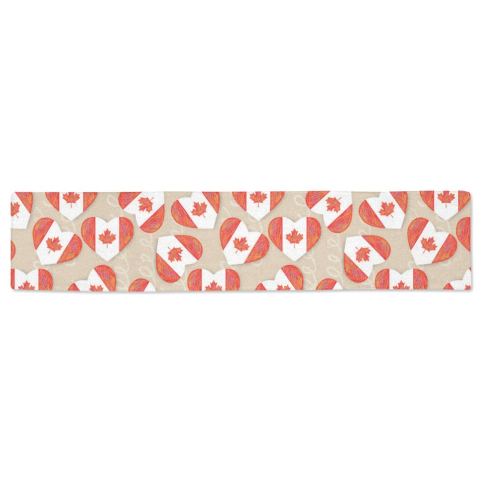 Canada Pattern Print Design 01 Table Runner