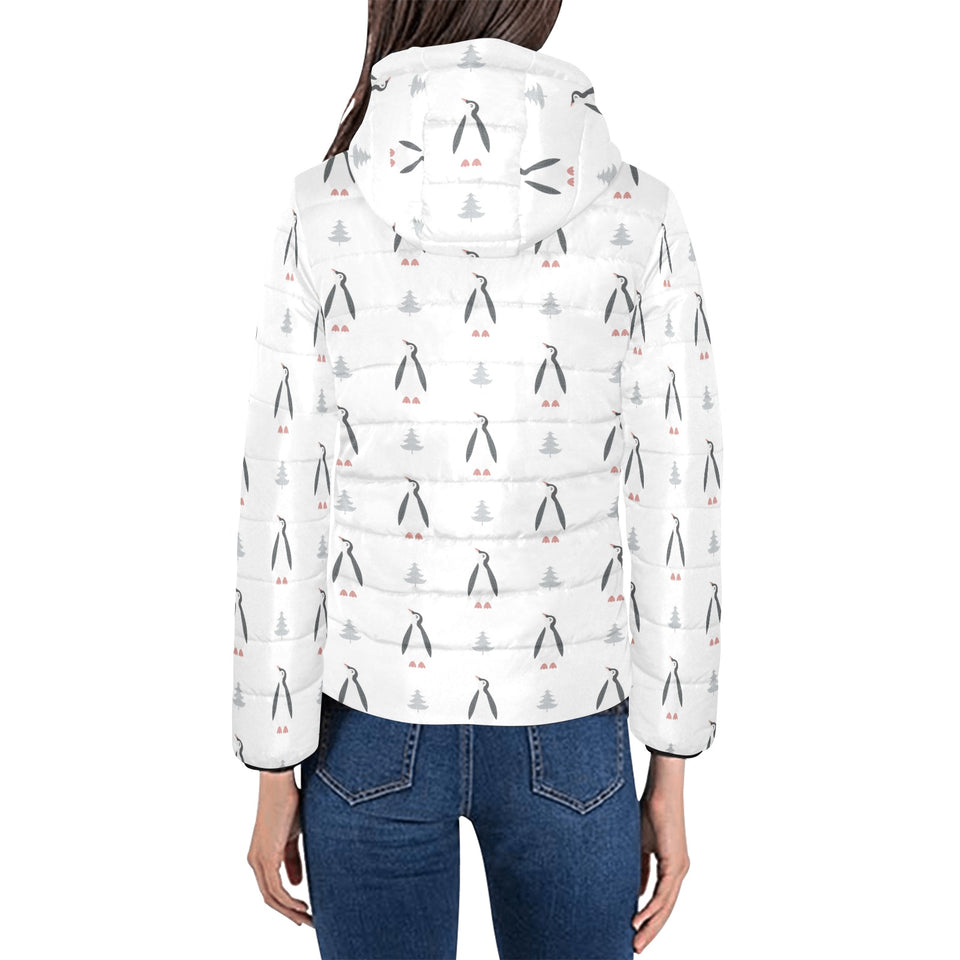 Penguin pattern Women's Padded Hooded Jacket
