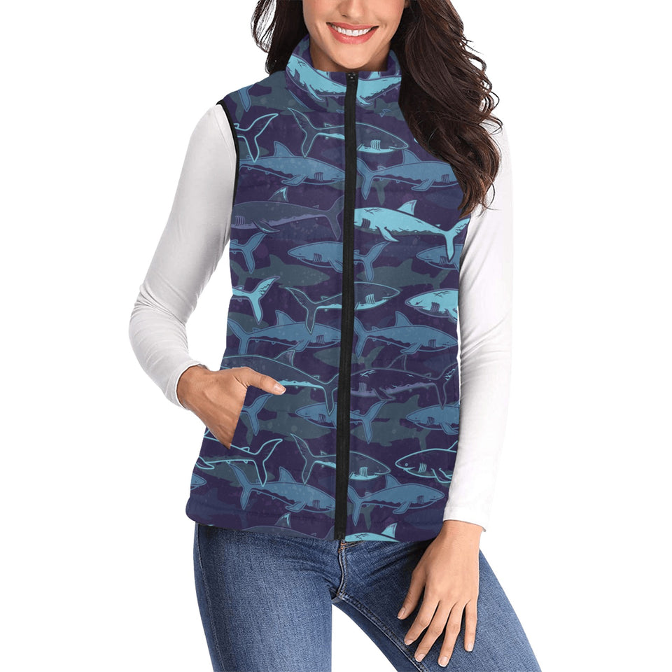 Shark pattern Women's Padded Vest