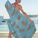 Sea otters pattern Beach Towel