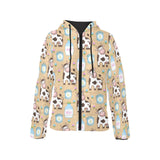 Cow bottle of milk pattern Women's Padded Hooded Jacket