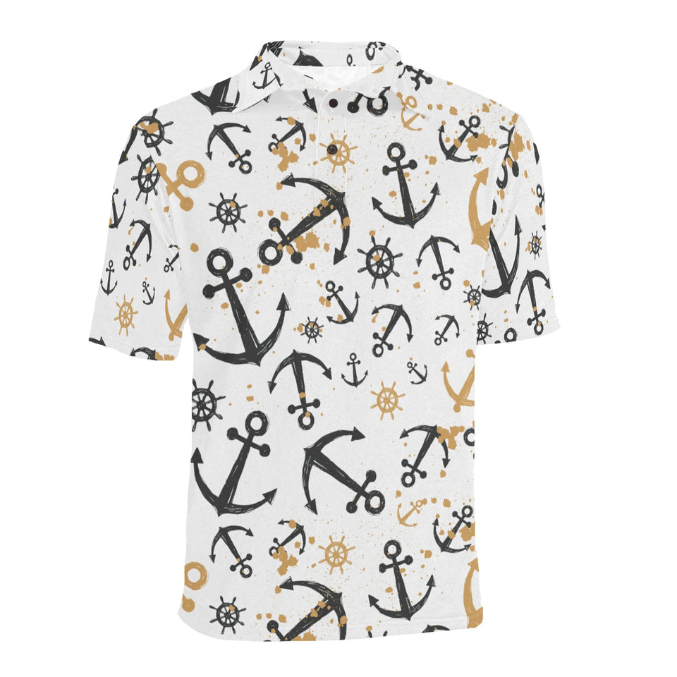 Anchors Rudders pattern Men's All Over Print Polo Shirt