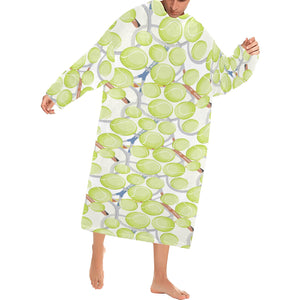 Tennis Pattern Print Design 01 Blanket Robe with Sleeves