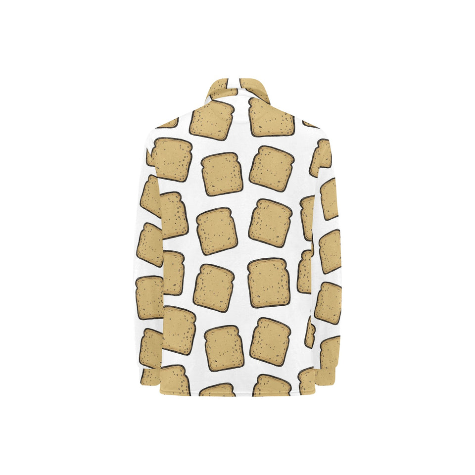 Bread Toast Pattern Print Design 03 Women's Long Sleeve Polo Shirt