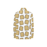 Bread Toast Pattern Print Design 03 Women's Long Sleeve Polo Shirt