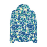 blueberry design pattern Men's Padded Hooded Jacket