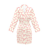 peanuts texture pattern Women's Long Sleeve Belted Night Robe