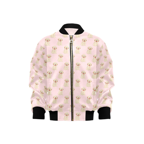 Golden Retriever Pattern Print Design 02 Kids' Boys' Girls' Bomber Jacket