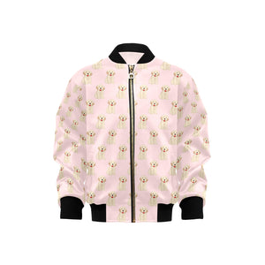 Golden Retriever Pattern Print Design 02 Kids' Boys' Girls' Bomber Jacket
