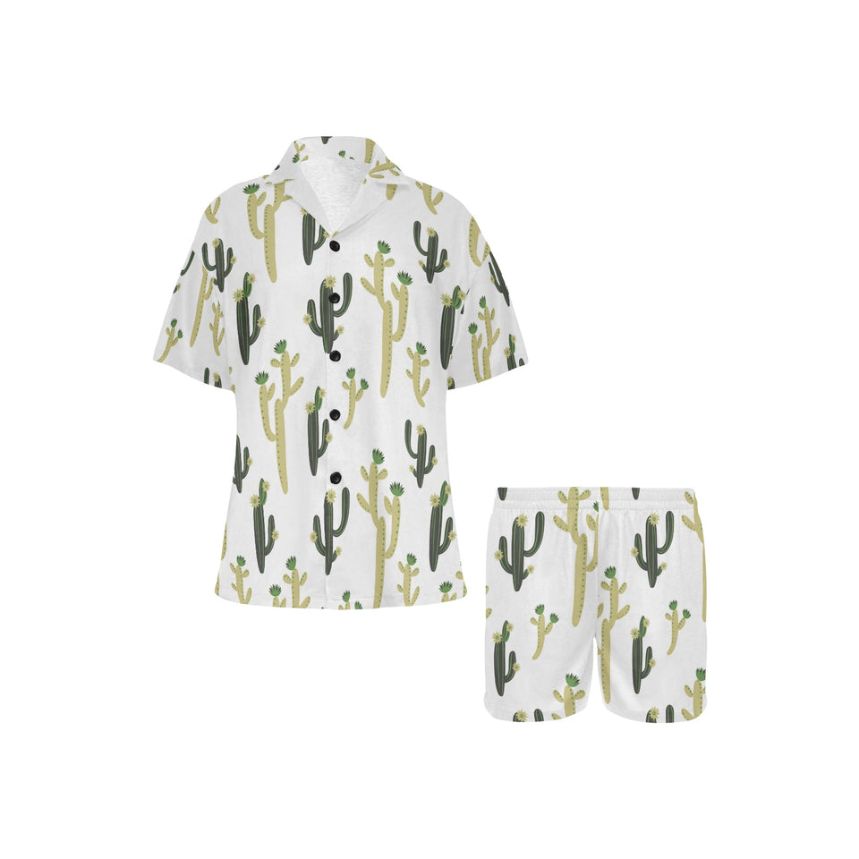 Cute cactus pattern Women's V-Neck Short Pajama Set
