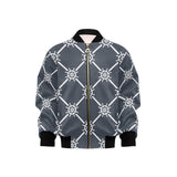 nautical steering wheel rope pattern Kids' Boys' Girls' Bomber Jacket