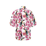 Toucan flower design pattern Women's All Over Print Hawaiian Shirt