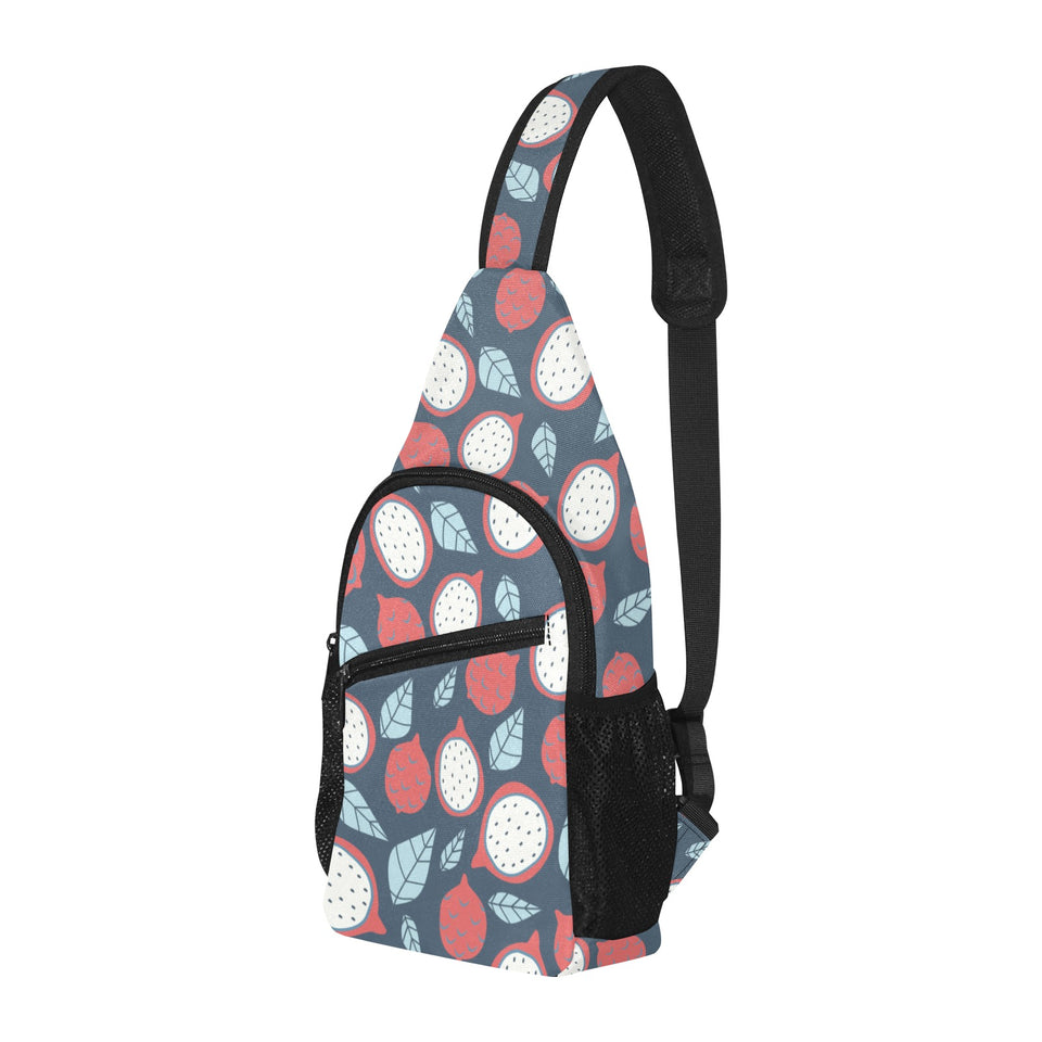dragon fruits dark blue background All Over Print Chest Bag