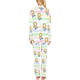 Cute hand drawn mermaid Women's Long Pajama Set