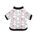 Cute polar bear christmas snow pattern All Over Print Pet Dog Round Neck Fuzzy Shirt