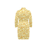 Popcorn Pattern Print Design 04 Men's Long Sleeve Belted Night Robe