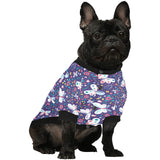Colorful butterfly flower pattern.eps All Over Print Pet Dog Round Neck Fuzzy Shirt