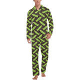 Green Peas Pattern Print Design 05 Men's Long Pajama Set