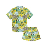 Hand drawn windmill pattern Kids' Boys' Girls' V-Neck Short Pajama Set