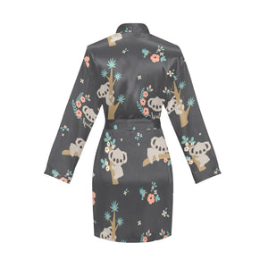 Cute koala pattern Women's Long Sleeve Belted Night Robe