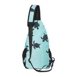 Sea turtle with blue ocean backgroud All Over Print Chest Bag