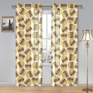 Hamburger Pattern Print Design 01 Gauze Curtain