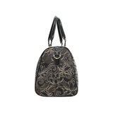 luxurious gold lotus waterlily black background Travel Bag