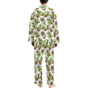 Coconut Pattern Print Design 04 Men's Long Pajama Set