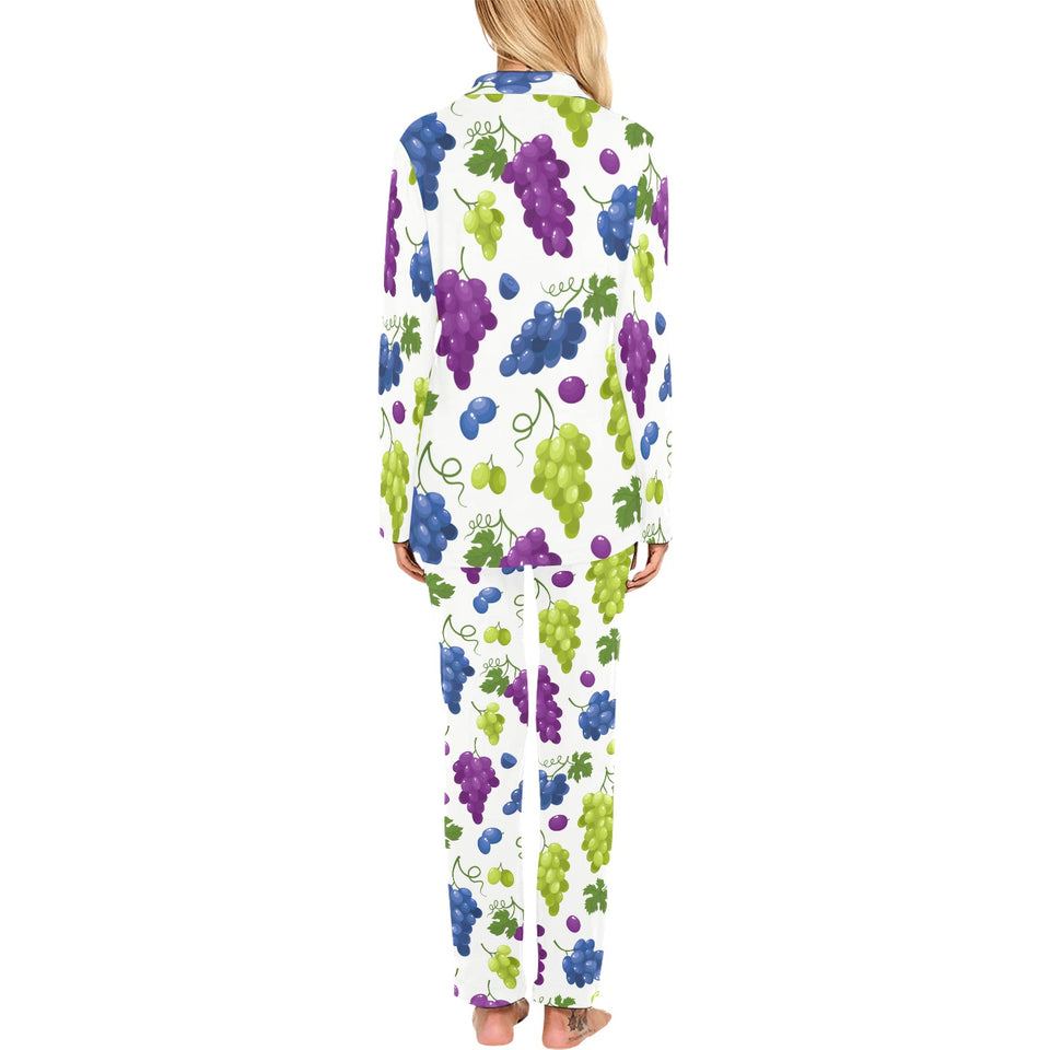 Grape pattern Women's Long Pajama Set