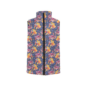 Goldfish Pattern Print Design 05 Women's Padded Vest