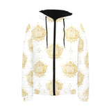 Gold Ornamental lotue waterlily symbol pattern Men's Padded Hooded Jacket