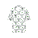 Hand drawn Koala leaves pattern Women's All Over Print Hawaiian Shirt