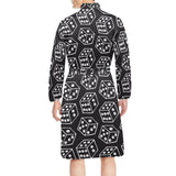 Dice Pattern Print Design 01 Men's Long Sleeve Belted Night Robe