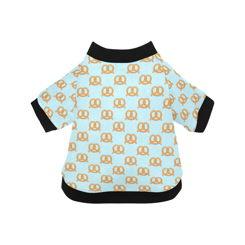 Pretzels Pattern Print Design 03 All Over Print Pet Dog Round Neck Fuzzy Shirt