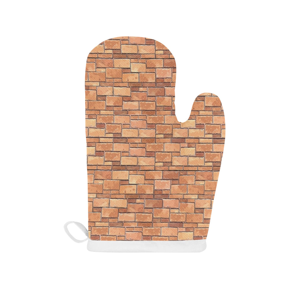 Brick Printed Pattern Print Design 04 Heat Resistant Oven Mitts