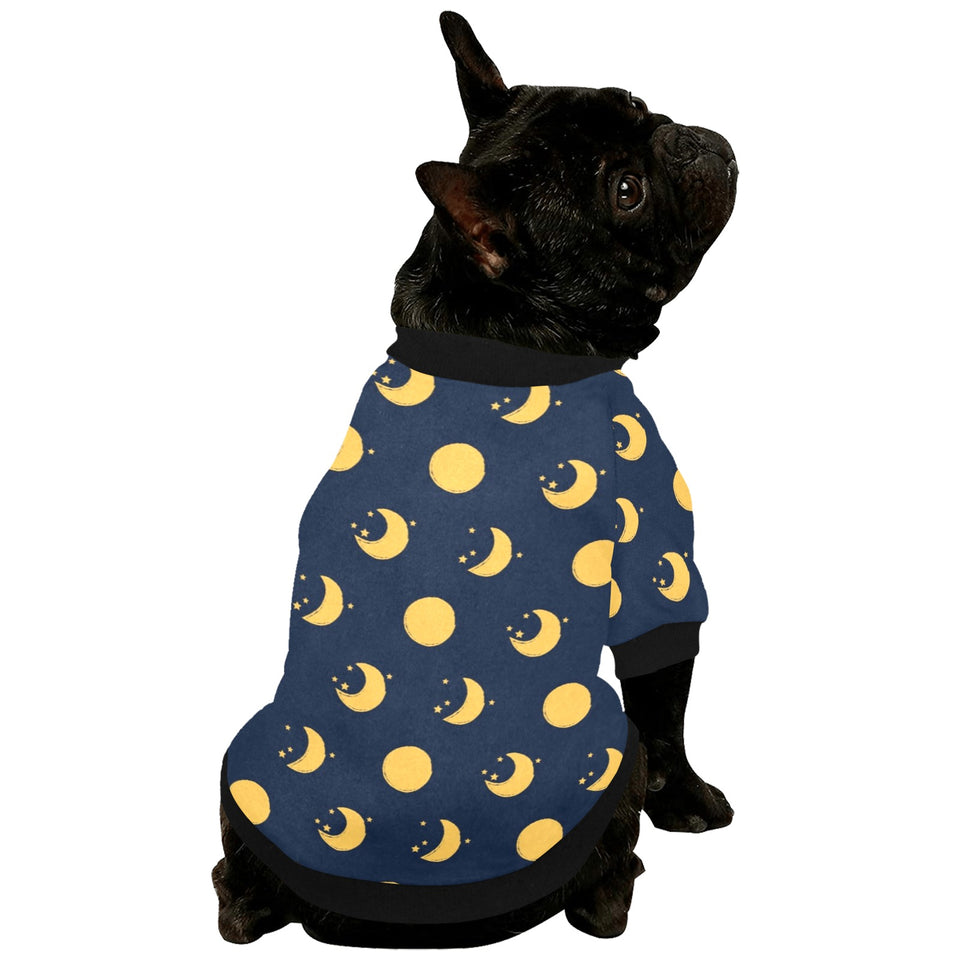 Moon star pattern All Over Print Pet Dog Round Neck Fuzzy Shirt