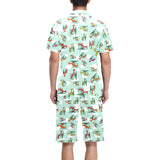 Helicopter design pattern Men's V-Neck Short Pajama Set