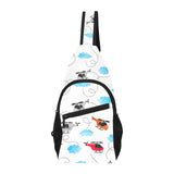 Watercolor helicopter cloud pattern All Over Print Chest Bag
