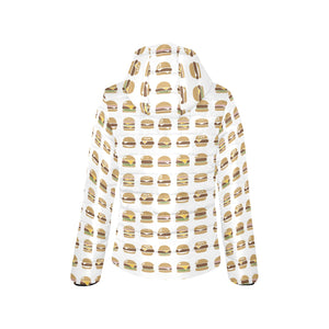Hamburger Pattern Print Design 02 Women's Padded Hooded Jacket