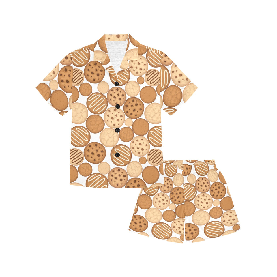 Various cookie pattern Kids' Boys' Girls' V-Neck Short Pajama Set