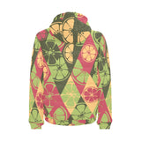 Cool Geometric lime pattern Men's Padded Hooded Jacket
