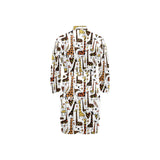 Giraffe Pattern Print Design 05 Men's Long Sleeve Belted Night Robe