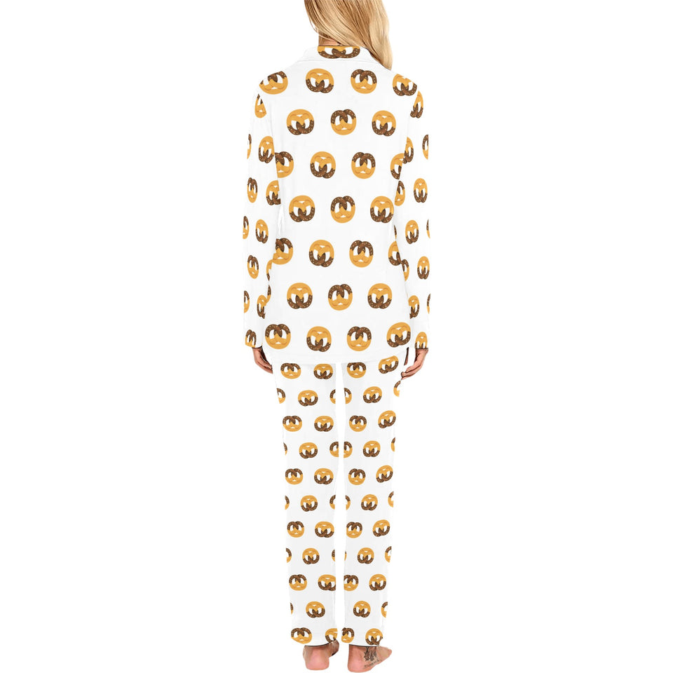 Pretzels Pattern Print Design 02 Women's Long Pajama Set