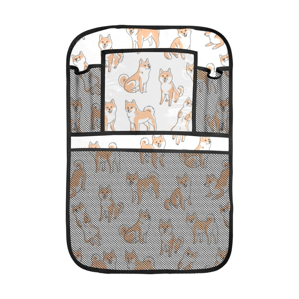 shiba inu dog pattern Car Seat Back Organizer