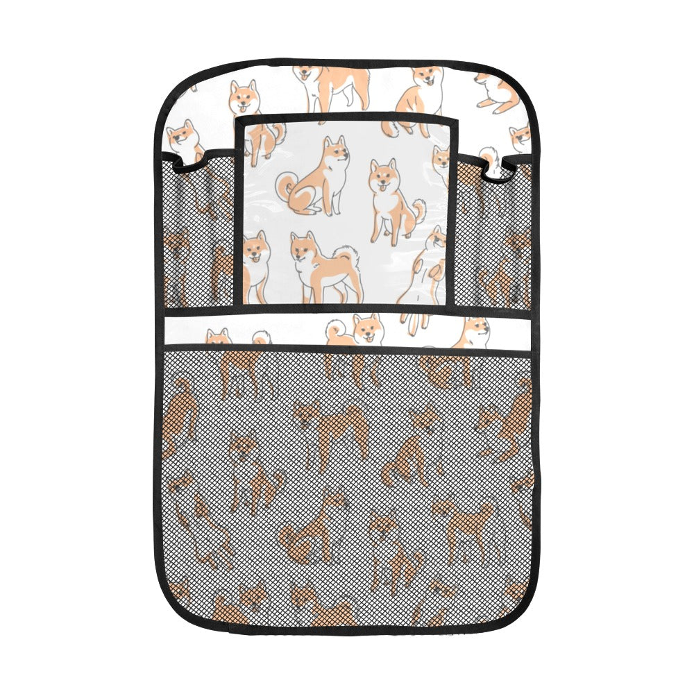 shiba inu dog pattern Car Seat Back Organizer